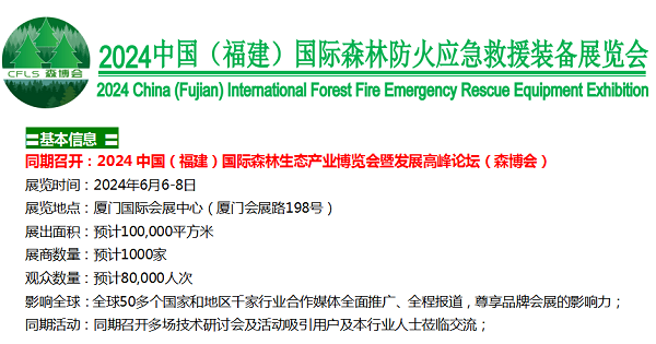 抓紧预订!2024中国（福建）国际森林防火应急救援装备展览会(主办方官网)